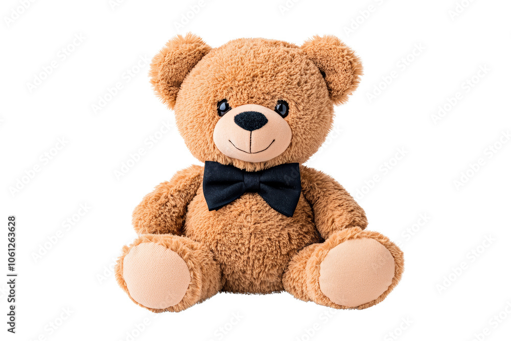 Fototapeta premium Cute Brown Teddy Bear with Bow Tie
