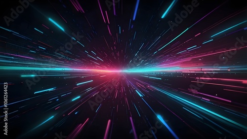 Speed movement neon abstract vector background Generative AI