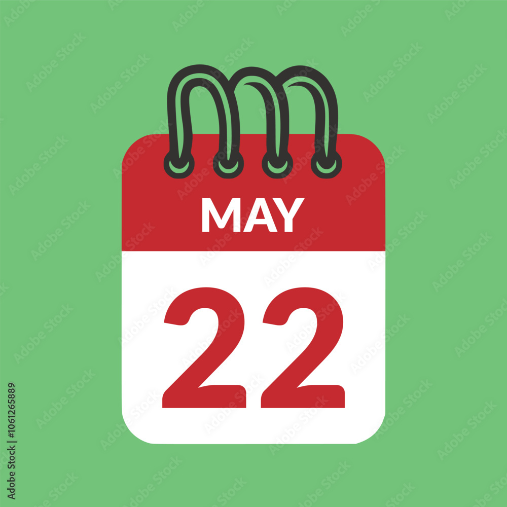 May 22 Calendar icon vector illustration. May 22 Calendar icon vector illustration.