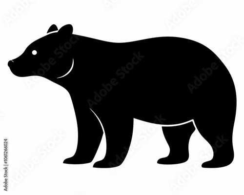 Bear silhouette vector black illustration on white background