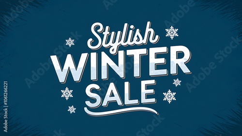 Stylish Winter Sale Announcement with Snowflakes