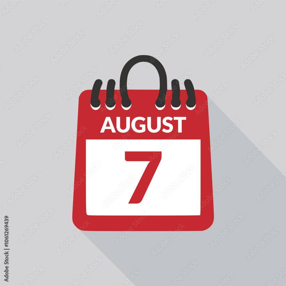 August 7 Calendar icon vector illustration. August 7 Calendar icon vector illustration.