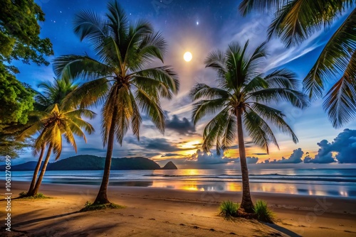 Borneo Beach Night Photography, Kuching, Sarawak, Bako National Park photo