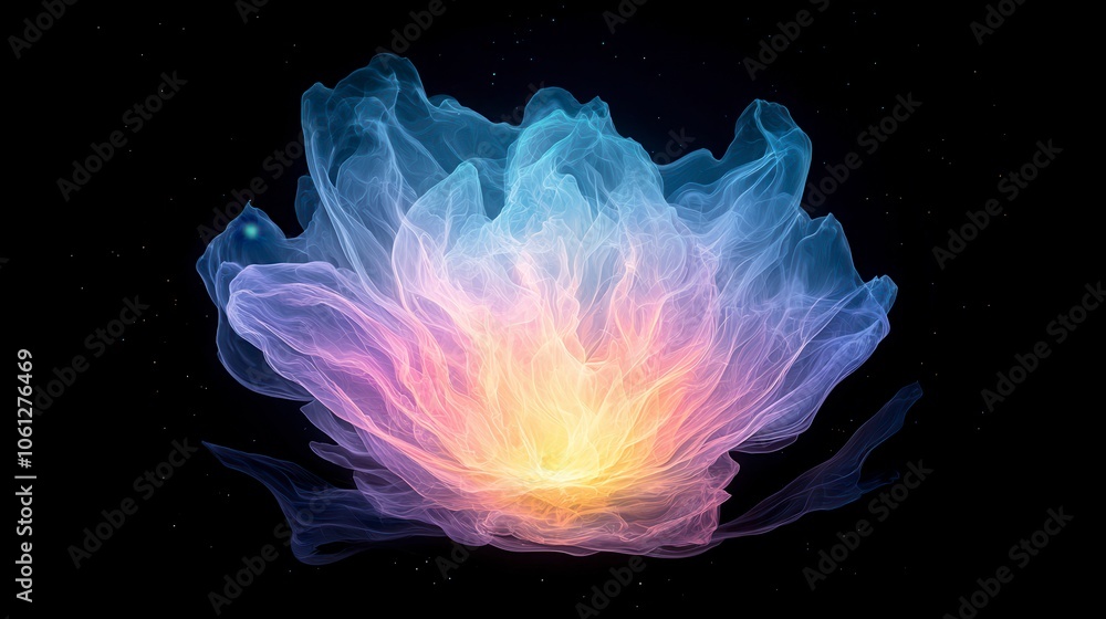 Fototapeta premium Ethereal Floral Explosion in Multicolored Glow