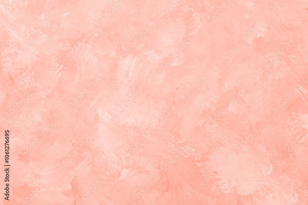 Fototapeta premium Painted soft pink apricot grungy background or texture, plaster, part of the wall, abstract wallpaper for design