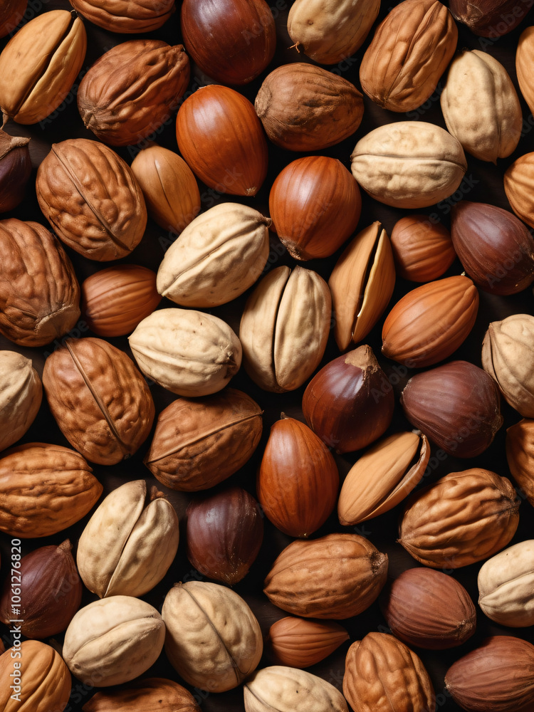 Nuts arranged in a pattern on a slate board. Nuts arranged in a pattern on a slate board.