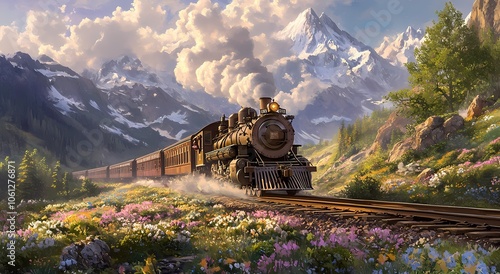 train in the mountains