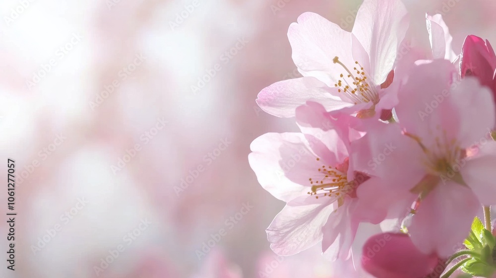 Delicate Pink Cherry Blossom Petals in Soft Focus Delicate Pink Cherry Blossom Petals in Soft Focus