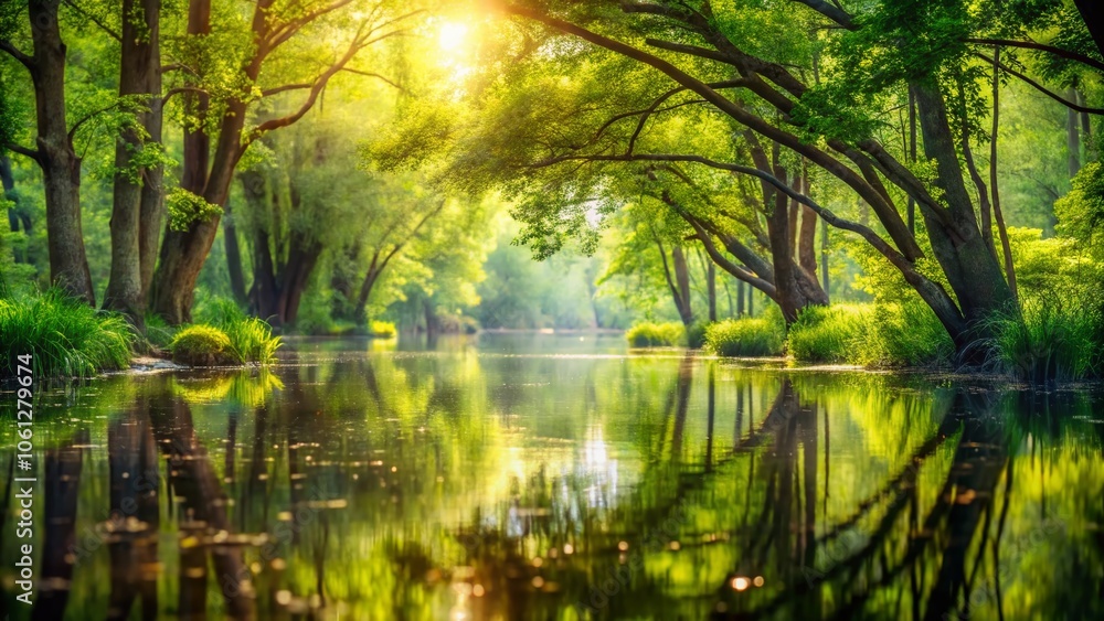 Lush Swamp Forest Reflections - Bokeh AI Art Lush Swamp Forest Reflections - Bokeh AI Art