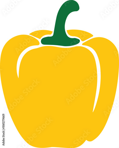 Yellow bell pepper vector logo icon capsicum.