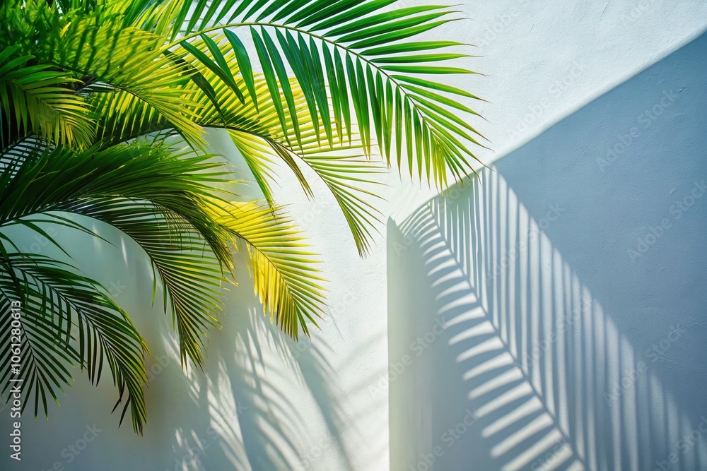 Fototapeta premium Modern minimalism, evocative, capturing the essence of palm trees.