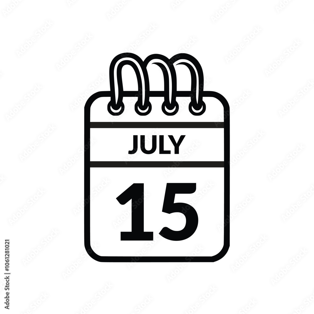 October 15 Calendar icon vector illustration. October 15 Calendar icon vector illustration.