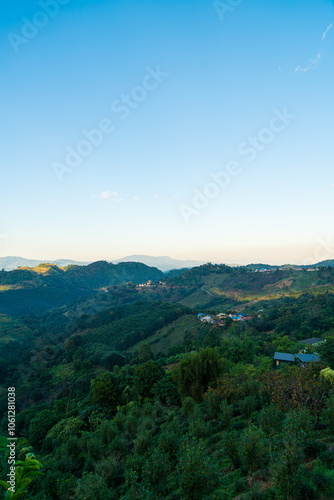 beautiful mountain hill with sky