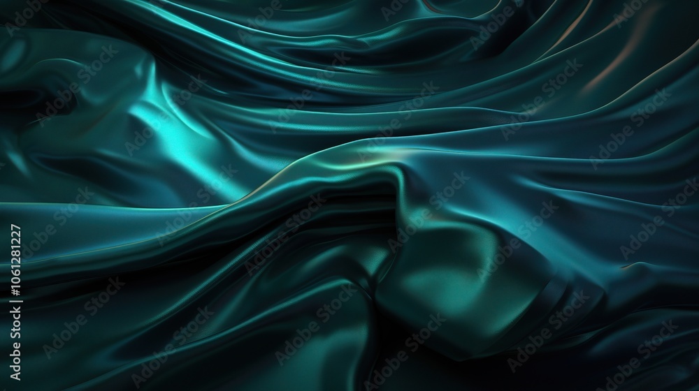 Obraz premium Glossy Dark Green and Turquoise Metallic Texture