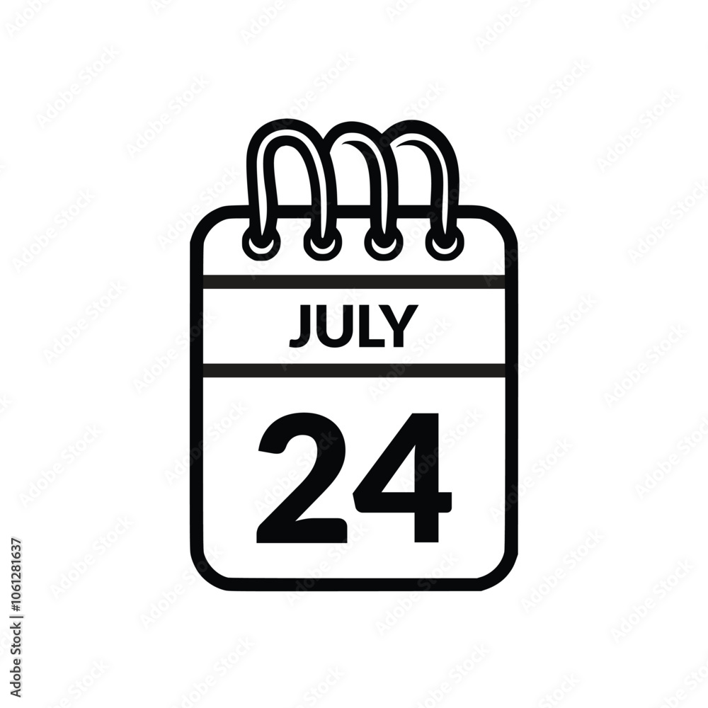 October 24 Calendar icon vector illustration. October 24 Calendar icon vector illustration.