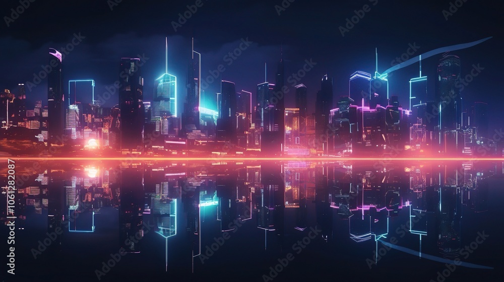 Futuristic Neon Cityscape at Night Futuristic Neon Cityscape at Night