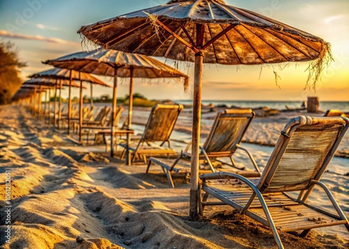 Rusty beach umbrellas, a post-summer urban exploration discovery.