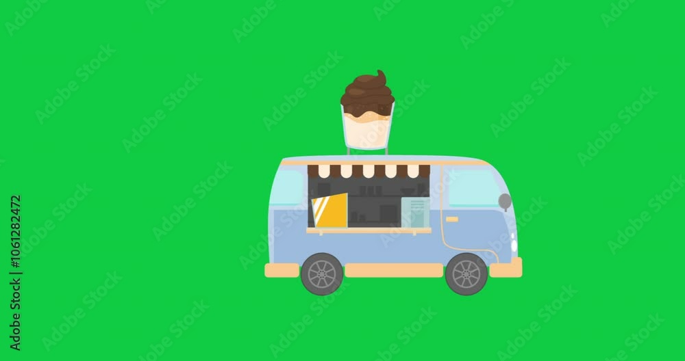 Dalgona Coffee Iced - Pouring animation food truck Dalgona Coffee Iced - Pouring animation food truck