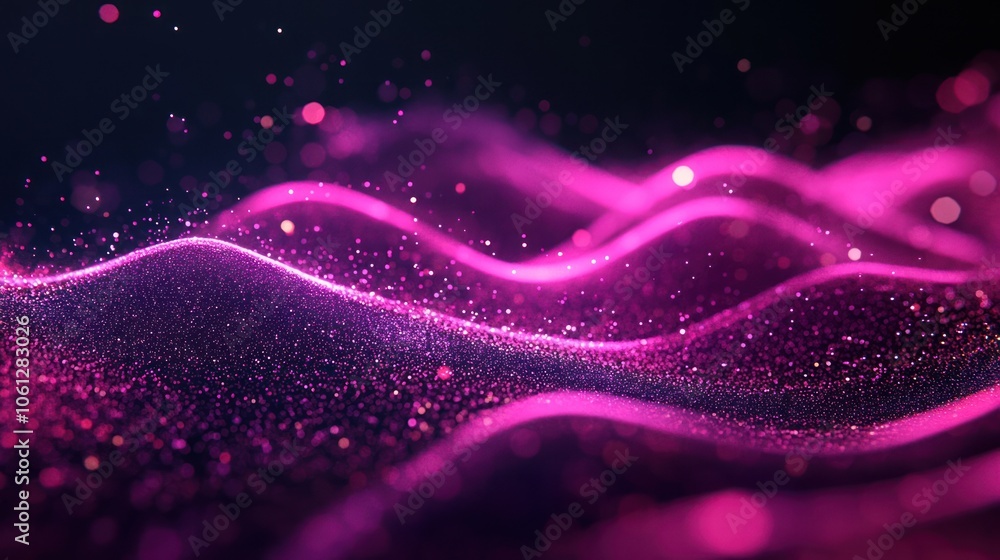 Abstract Pink Glittering Waves Abstract Pink Glittering Waves