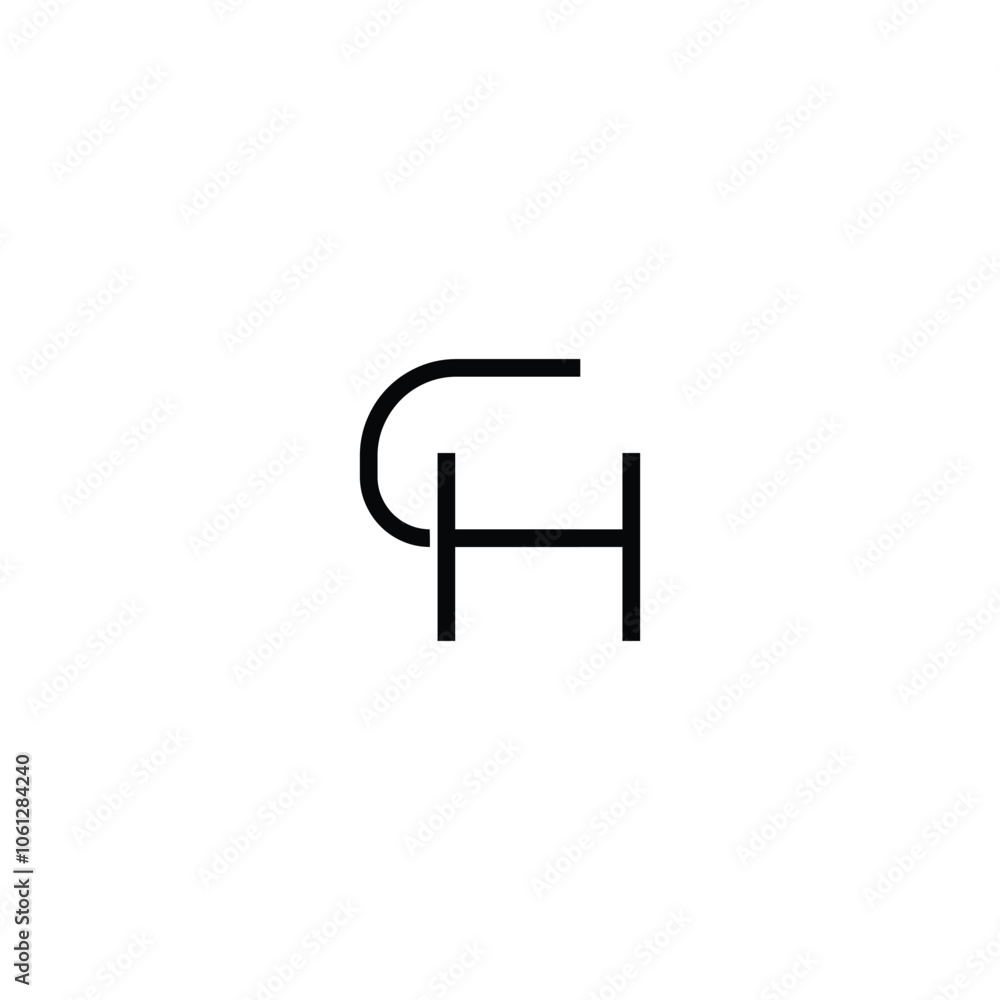 CH monogram logo design letter text name symbol monochrome logotype alphabet character simple logo CH monogram logo design letter text name symbol monochrome logotype alphabet character simple logo