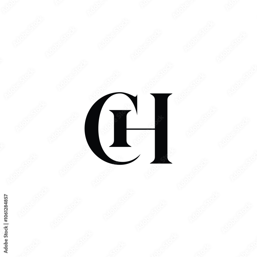 CH monogram logo design letter text name symbol monochrome logotype alphabet character simple logo CH monogram logo design letter text name symbol monochrome logotype alphabet character simple logo