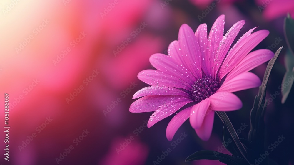 Obraz premium Dew on Pink Flower Petals with Soft Background