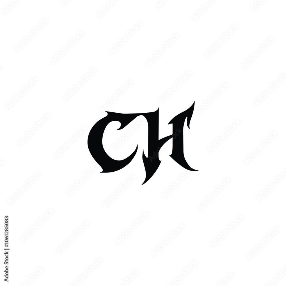 CH monogram logo design letter text name symbol monochrome logotype alphabet character simple logo CH monogram logo design letter text name symbol monochrome logotype alphabet character simple logo