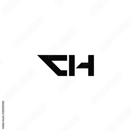 CH monogram logo design letter text name symbol monochrome logotype alphabet character simple logo