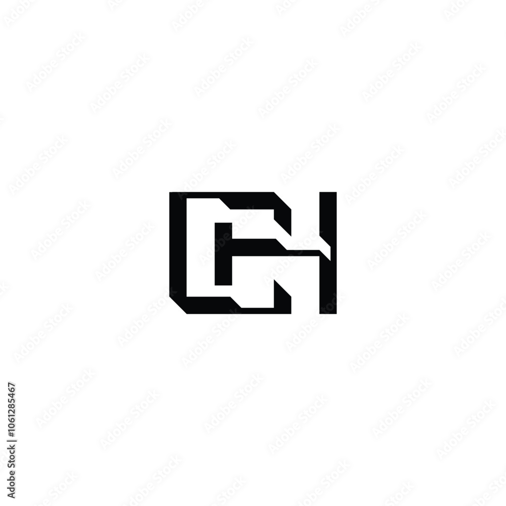 Obraz premium CH monogram logo design letter text name symbol monochrome logotype alphabet character simple logo