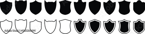 Security shield icons. Shield. Security. Abstract design elements for concept of safety, security and protection. Shield icons set