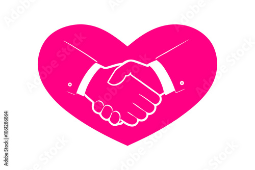 Valentine handshake | isolated vector illustration on white background