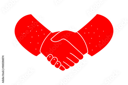 Valentine handshake | isolated vector illustration on white background