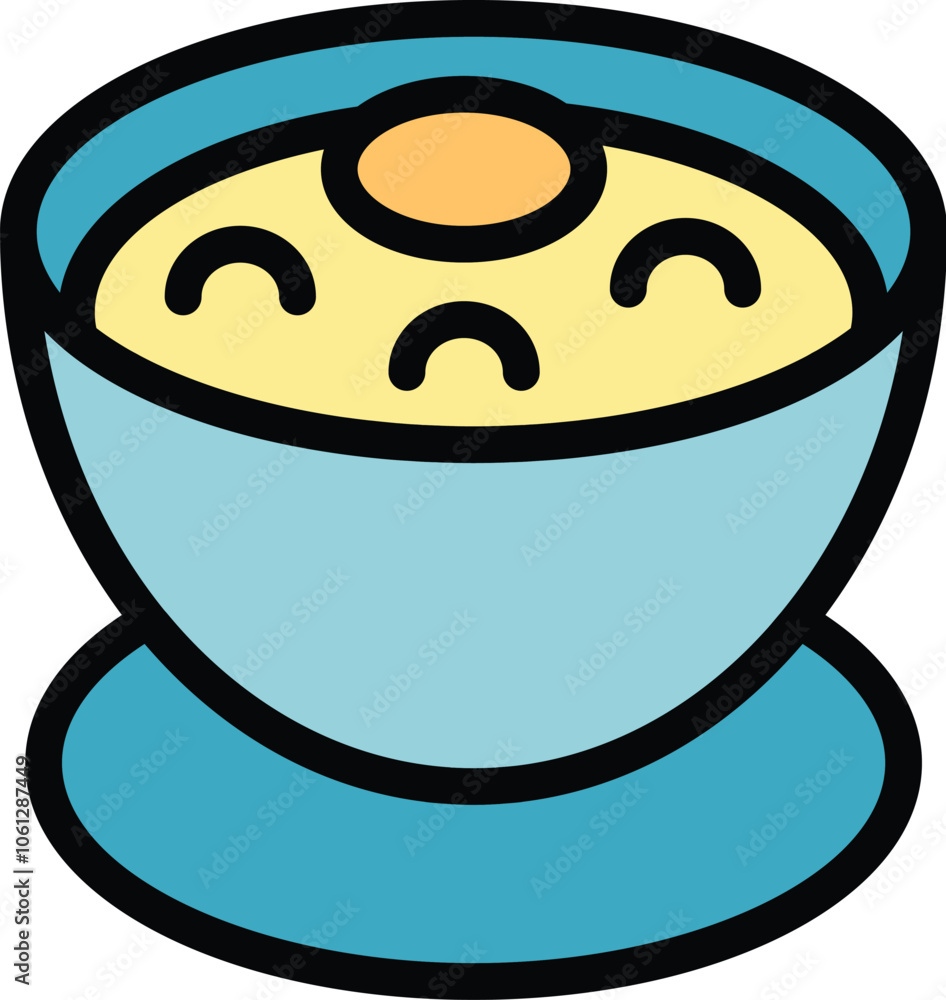 This icon features a bowl of baby food puree, complete with a perfectly placed yolk, symbolizing healthy eating habits for infants This icon features a bowl of baby food puree, complete with a perfectly placed yolk, symbolizing healthy eating habits for infants