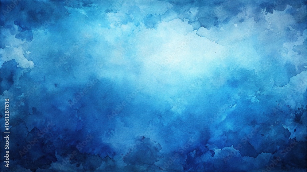 Obraz premium watercolor painting of dark to light blue gradient flow