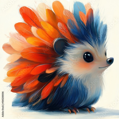 Whimsical Hedgehog with Pastel Quills in Vector Style