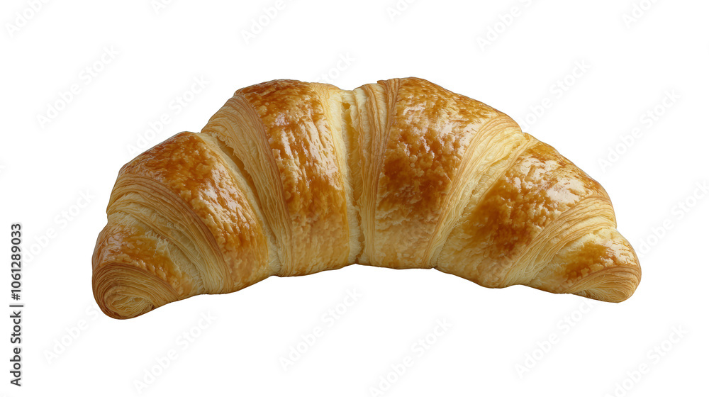 Freshly baked croissant with golden, flaky texture Freshly baked croissant with golden, flaky texture