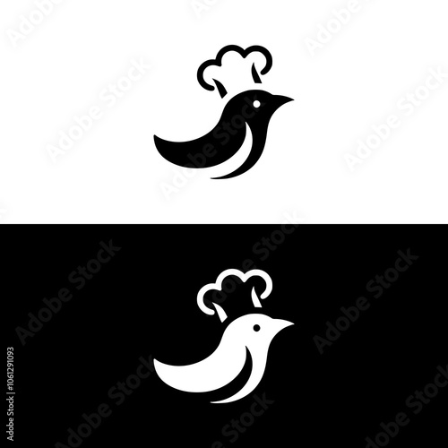 bird chef restaurant food logo vector illustration template design