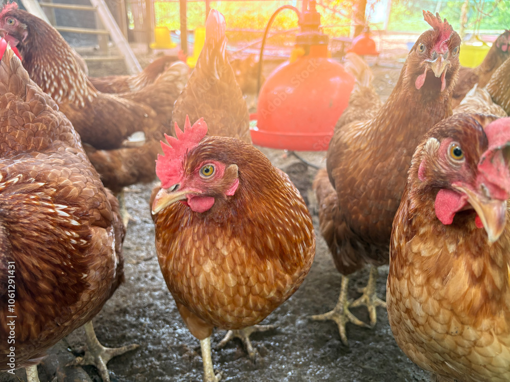 Fototapeta premium The chicken in the farm business