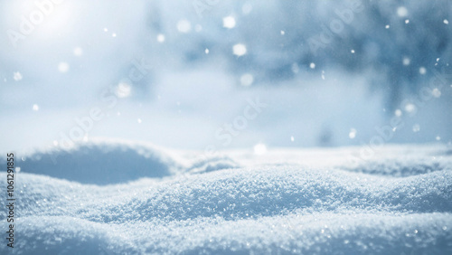 Wallpaper Mural Winter landscape with falling snowflakes and snow drifts. Christmas background with copy space Torontodigital.ca