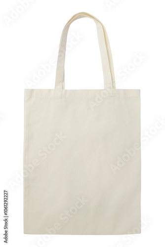 Tote bag canvas fabric cloth shopping sack mockup blank template isolated on white background.