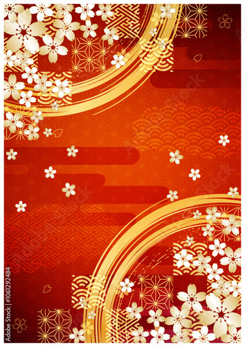 和柄と金箔背景