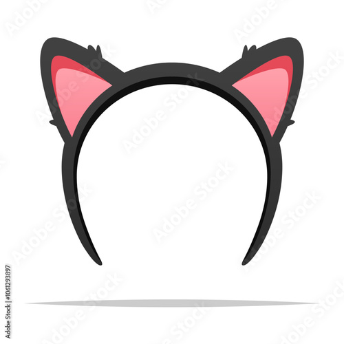 Cute cat ears headband vector isolated illustration