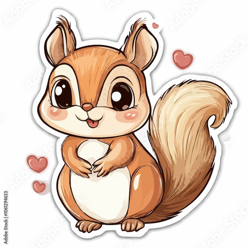 Cute Kawaii Squirrel Sticker - Adorable Anime Character