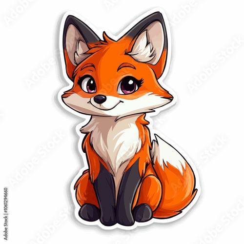 Cute Kawaii Fox Sticker - Adorable Anime Character photo