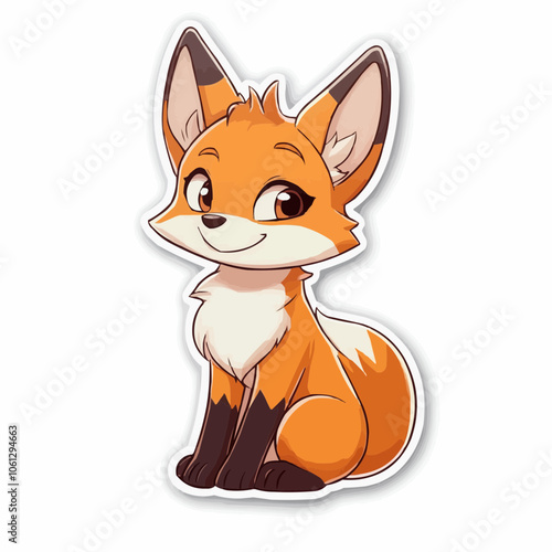 Cute Kawaii Fox Sticker - Adorable Anime Character