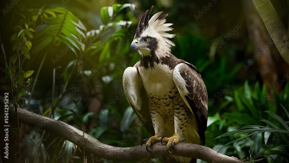 Harpy Eagle Rainforest Tropical Forest Bird of Prey Wildlife Predator Perched Nature Forest Feathers Harpy Eagle Rainforest Tropical Forest Bird of Prey Wildlife Predator Perched Nature Forest Feathers