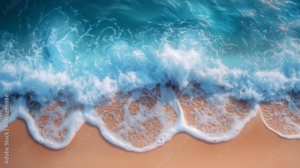 Obraz premium Blue waves on the beach