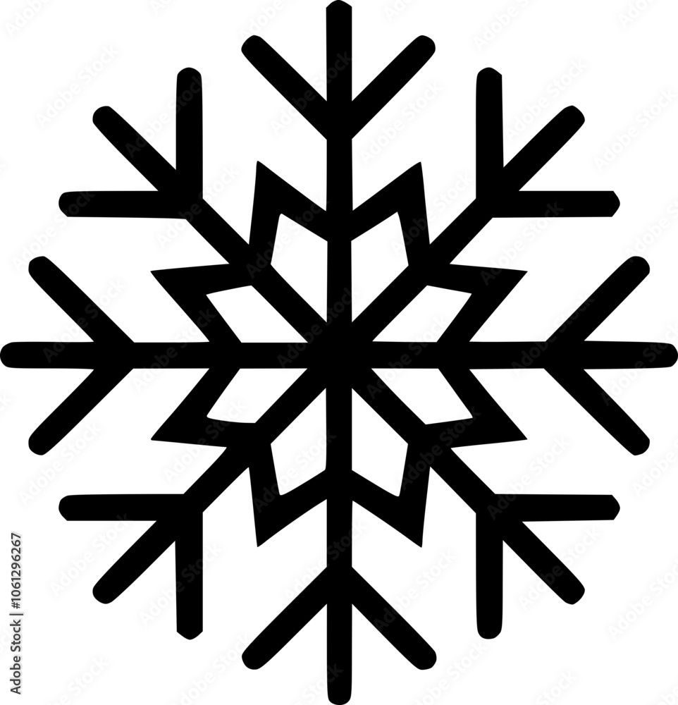 Minimalist Snowflake Line Art Icon Minimalist Snowflake Line Art Icon