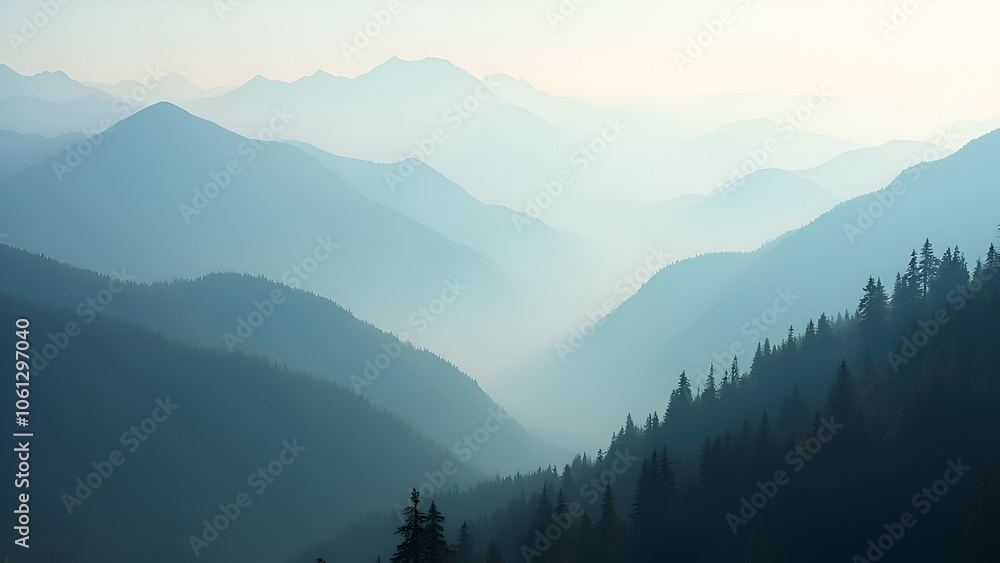 Obraz premium misty mountain landscape