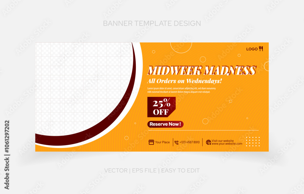 Fototapeta premium Template design Food banner for promotion. eateries, restaurant, cafe and more purpose promotion
